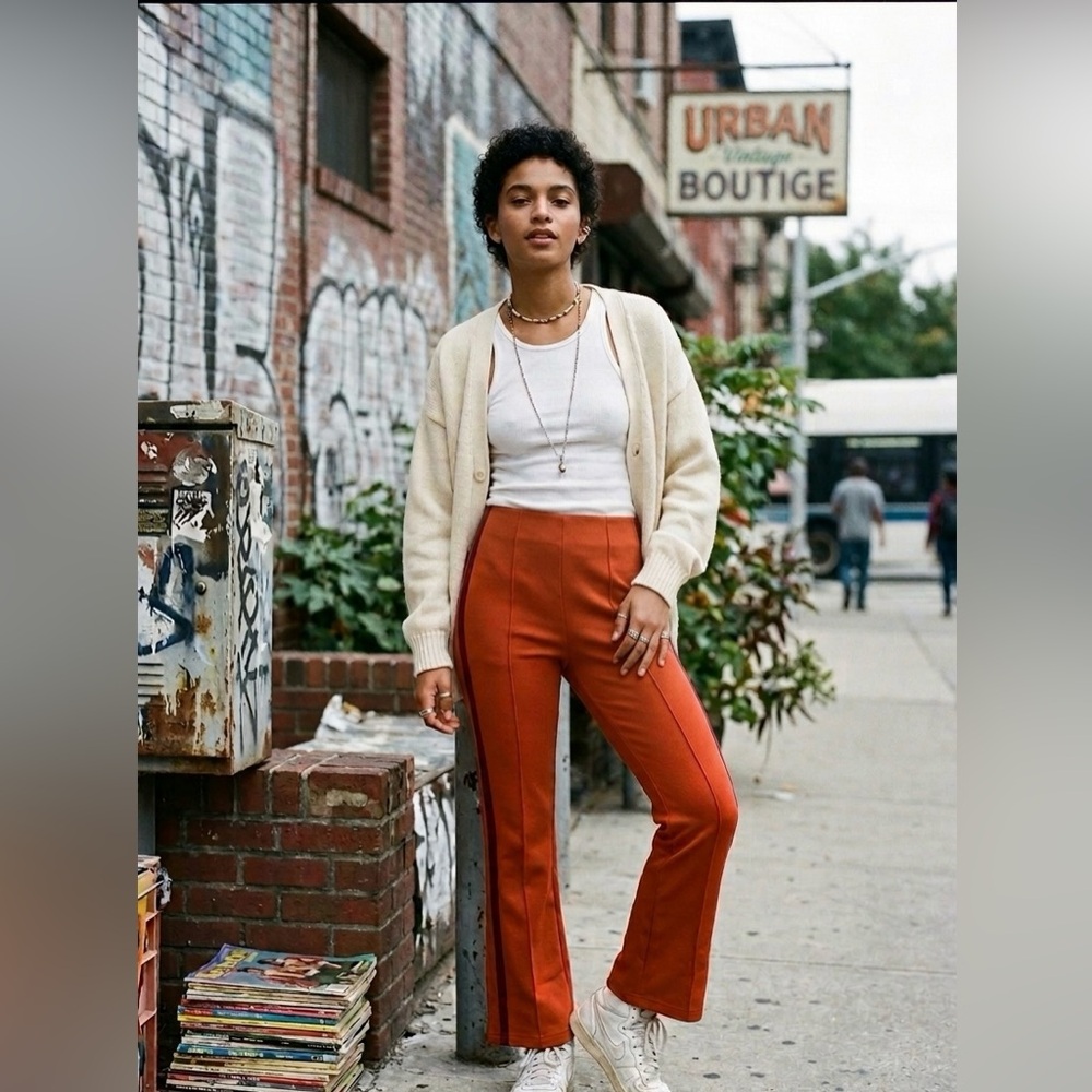 Urban Outfitters Wide-Leg Pants in Rust Orange